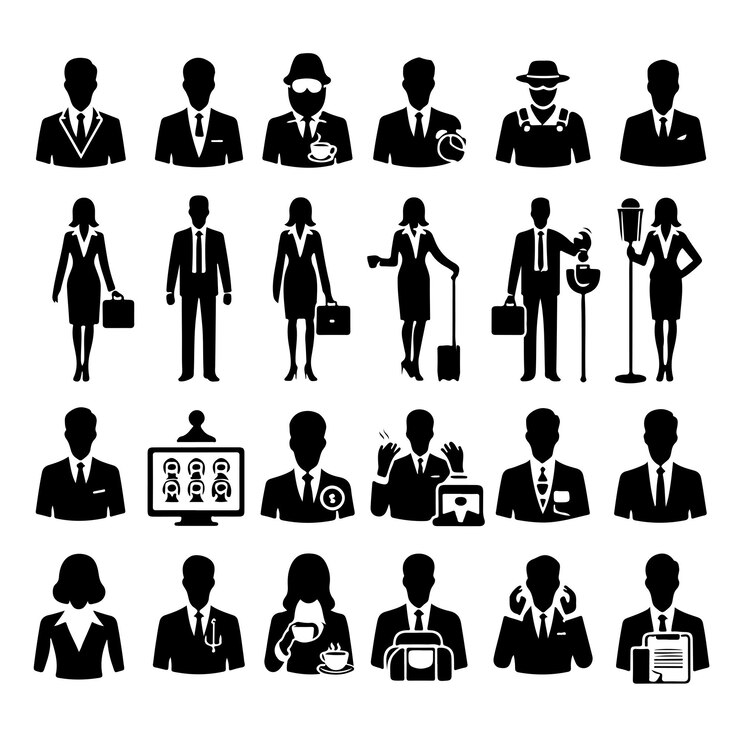 Vetor ilustração vetorial de silhueta de avatares de negócios
