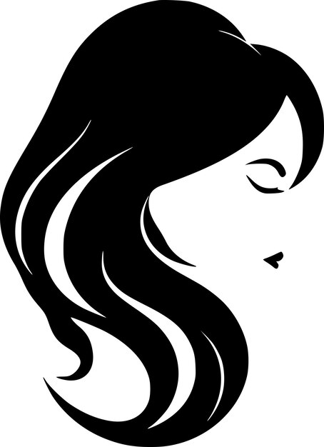 Vetor ilustração vetorial de silhueta de cabelo minimalista e simples