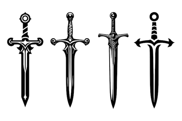 Ilustração vetorial de silhueta de espada de vetor livre