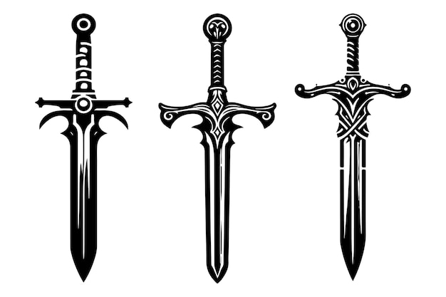 Ilustração vetorial de silhueta de espada de vetor livre