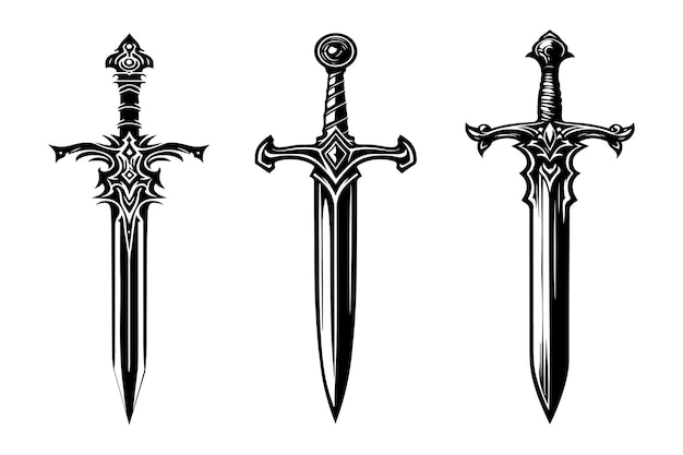 Ilustração vetorial de silhueta de espada de vetor livre
