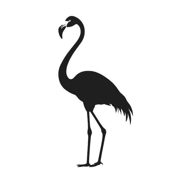 Ilustração vetorial de silhueta de flamingo.