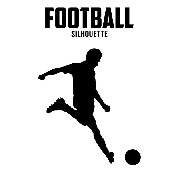 Vetor ilustração vetorial de silhueta de jogador de futebol silhueta de futebol 08