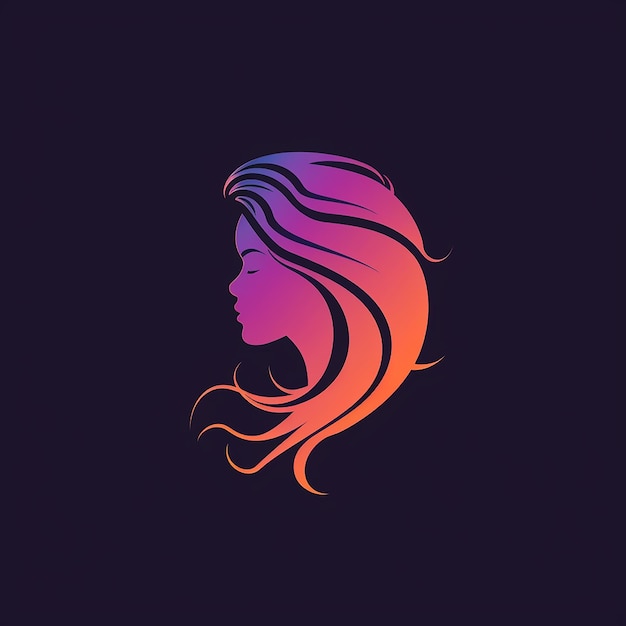 Vetor ilustração vetorial de silhueta logotipo de cabelo feminino