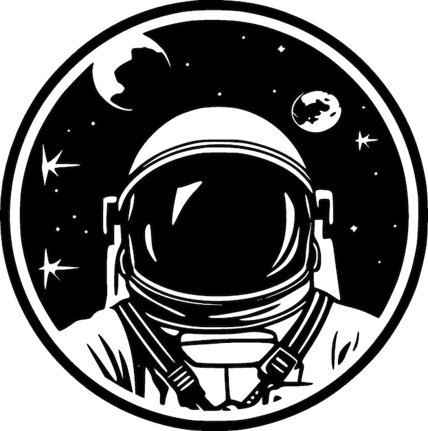 Ilustração vetorial de silhueta minimalista e simples de astronauta