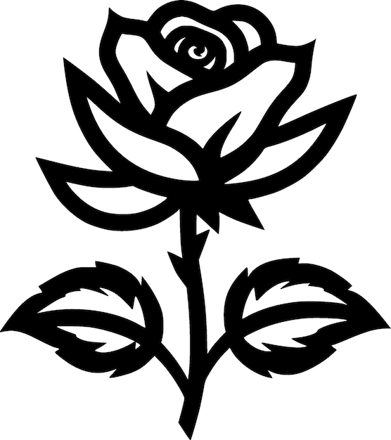 Vetor ilustração vetorial de silhueta minimalista e simples de rosas