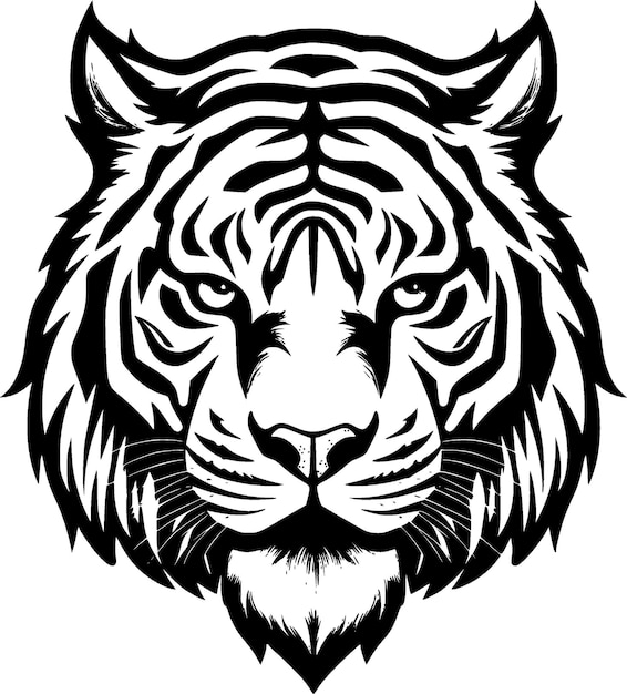Vetor ilustração vetorial de silhueta minimalista e simples de tigre