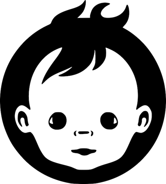 Ilustração vetorial de silhueta minimalista e simples para bebês