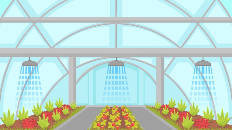 Vetor ilustração vetorial de sistema de irrigação agrícola