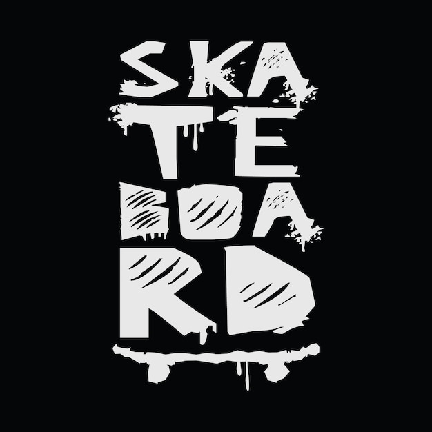 Ilustração vetorial de skate e tipografia perfeita para estampas de camisetas, moletons, etc.