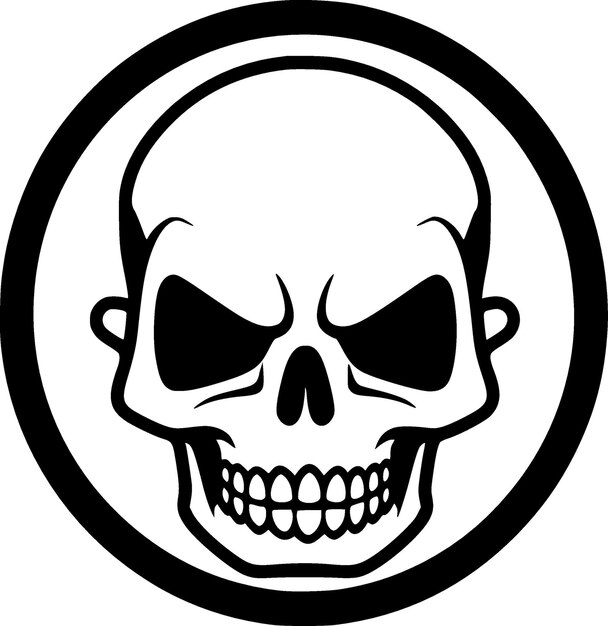 Vetor ilustração vetorial de skull minimalist e flat logo