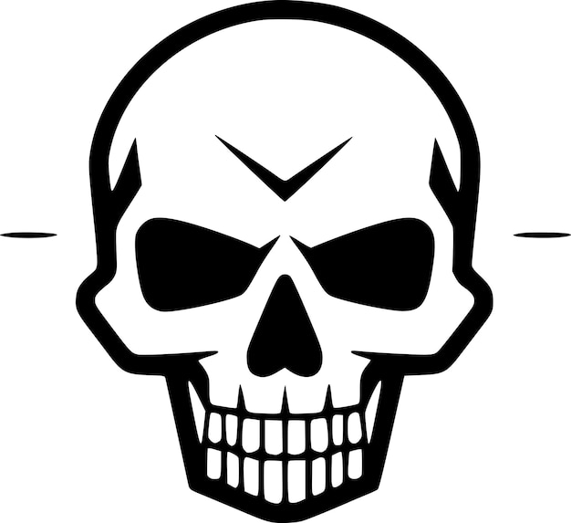 Vetor ilustração vetorial de skull minimalist e flat logo