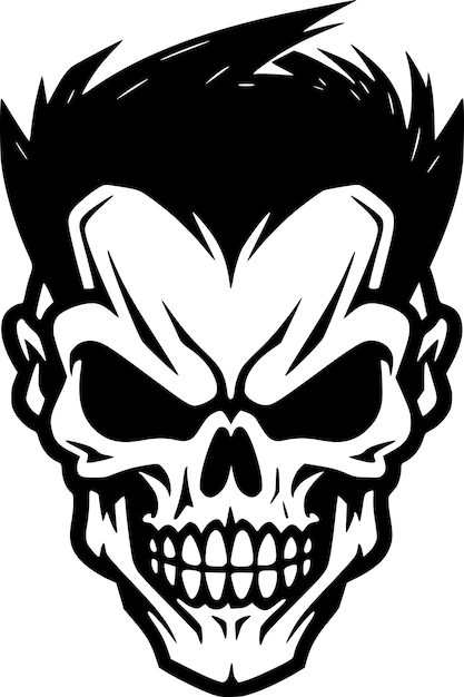 Vetor ilustração vetorial de skull minimalist e flat logo