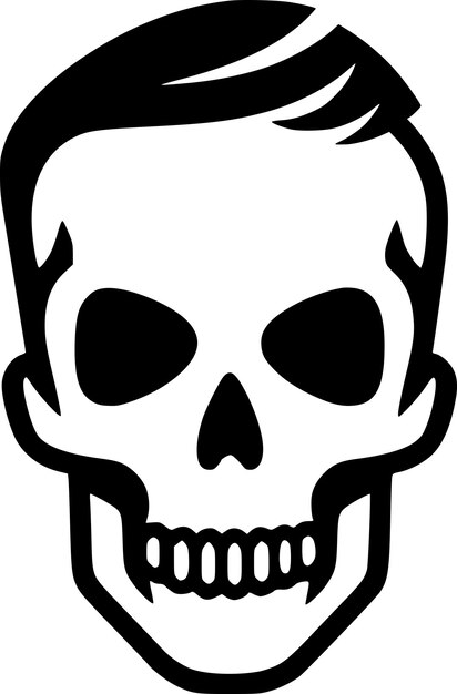 Vetor ilustração vetorial de skull minimalist e flat logo