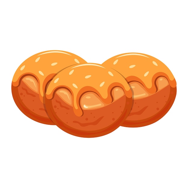 Ilustração vetorial de sobremesa doce turca lokma