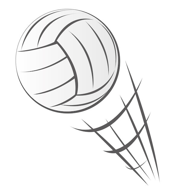 Ilustração vetorial de speeding volleyball motion em estilo de desenho animado isolado em branco