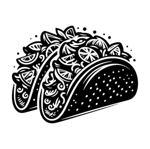 Vetor ilustração vetorial de tacos mexicanos de fast food