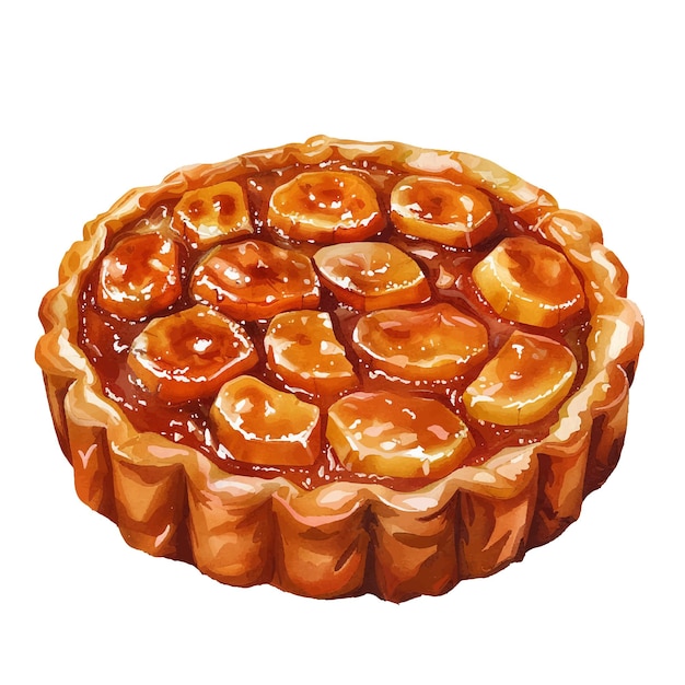 Vetor ilustração vetorial de tarte tatin em estilo aquarela