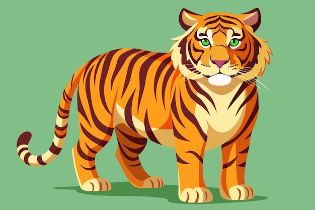Ilustração vetorial de tigre isolada em um fundo limpo