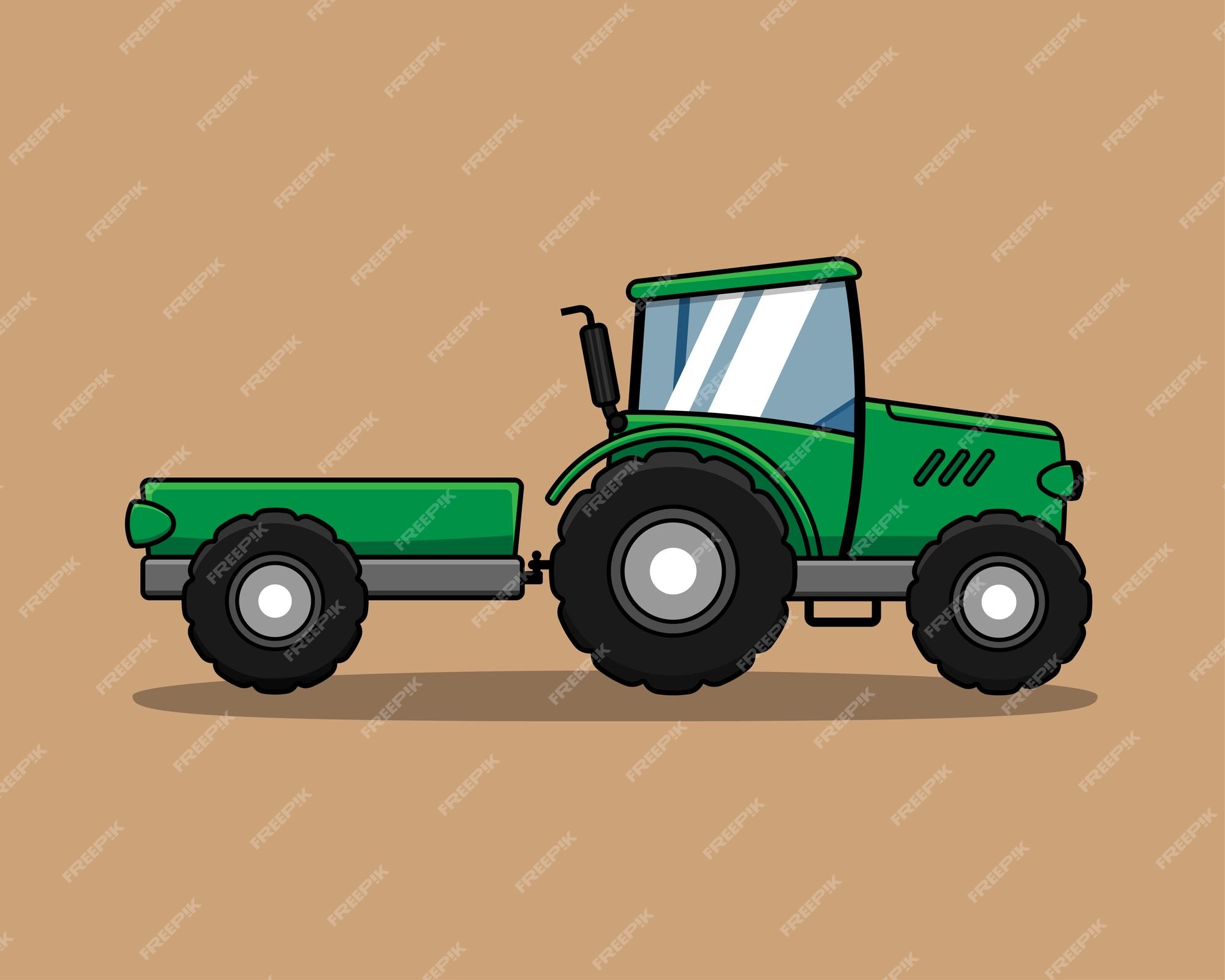 ilustração do plano trator dentro vetor estilo, plano desenho animado trator.  agricultor Produção máquina, 25685845 Vetor no Vecteezy