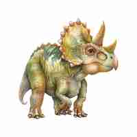 Vetor ilustração vetorial de triceratops em estilo aquarela