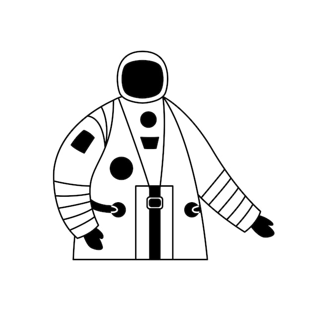 Vetor ilustração vetorial de um astronauta em uma profissão de traje espacial