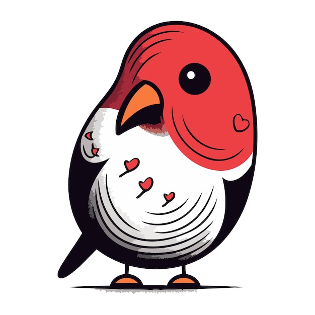 Ilustração vetorial de um bonito bullfinch de desenho animado em fundo branco