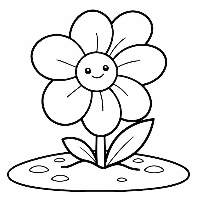 Vetor ilustração vetorial de um bonito desenho de flores para crianças