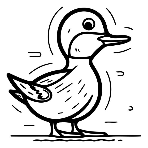 Vetor ilustração vetorial de um bonito pato de desenho animado isolado em fundo branco