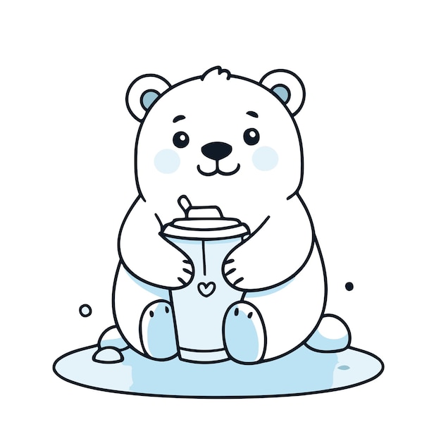 Vetor ilustração vetorial de um bonito urso polar para livros de histórias para crianças pequenas