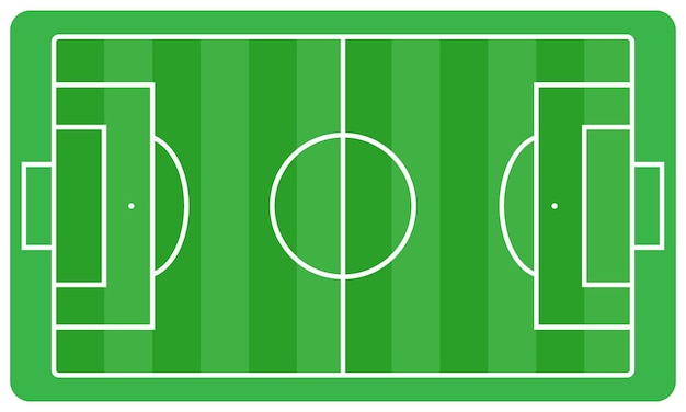 Ilustração vetorial de um campo de futebol para criar estratégias de design plano simples