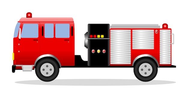 Vetor ilustração vetorial de um carro de bombeiros