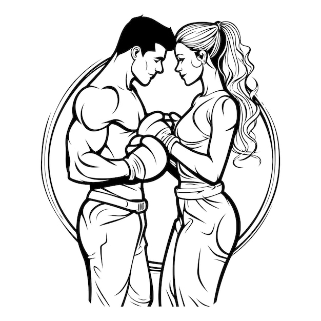 Vetor ilustração vetorial de um casal de amantes se beijando, abraçando e beijando