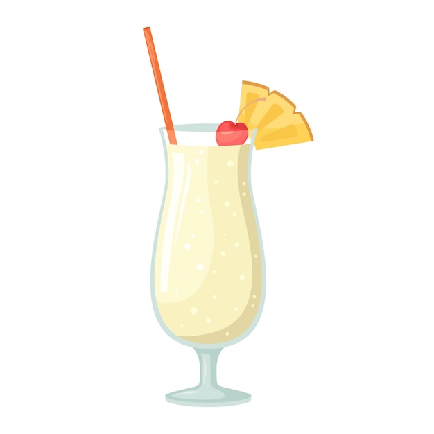 Ilustração vetorial de um coquetel alcoólico de clube Pina Colada