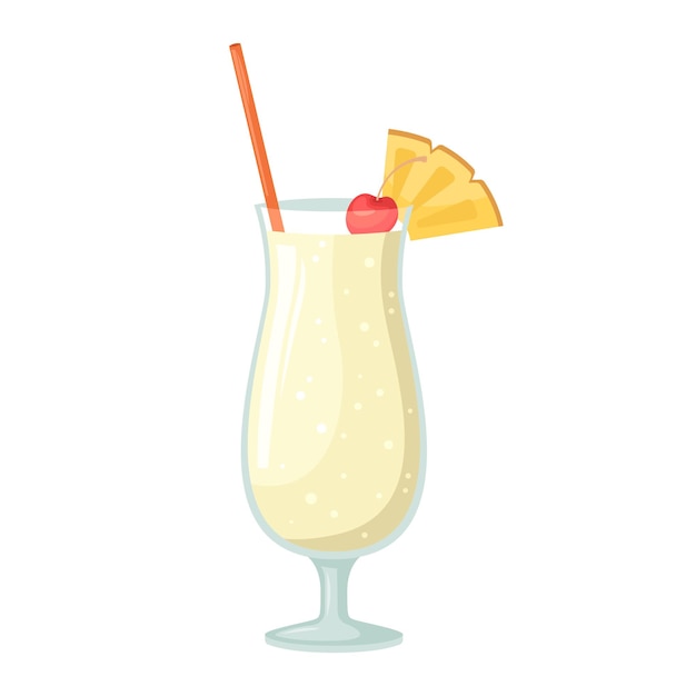 Ilustração vetorial de um coquetel alcoólico de clube pina colada