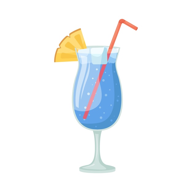 Ilustração vetorial de um coquetel alcoólico do clube blue lagoon