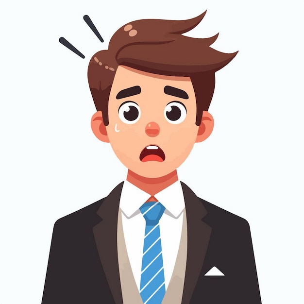 Ilustração vetorial de um empresário com expressão de surpresa