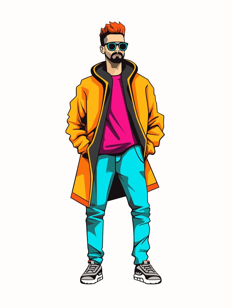 Vetor ilustração vetorial de um homem de roupa legal