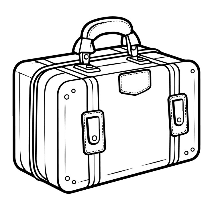 Vetor ilustração vetorial de um ícone de contorno de mala perfeita para temas de viagens e férias