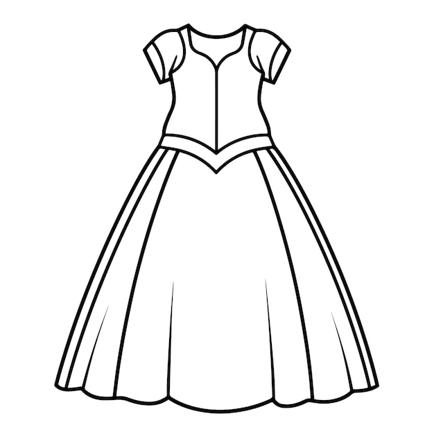 Vetor ilustração vetorial de um ícone de contorno de vestido minimalista ideal para projetos de roupas