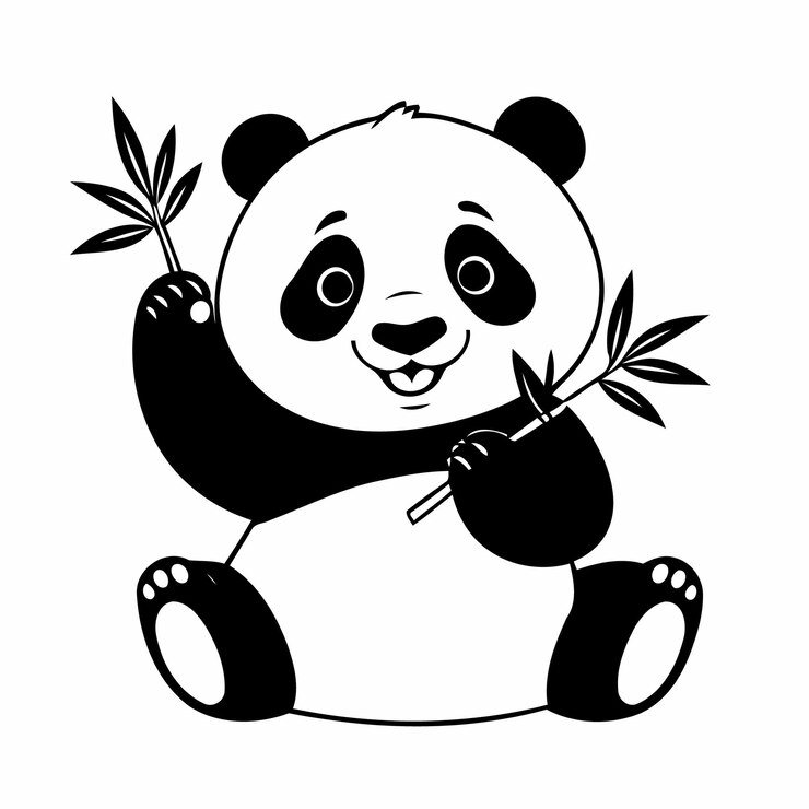 Vetor ilustração vetorial de um lindo panda para crianças atividade de coloração