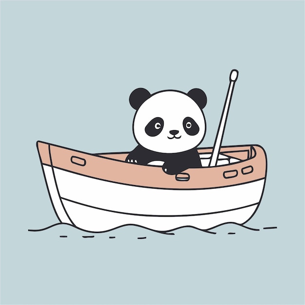 Ilustração vetorial de um lindo panda para livros de crianças pequenas