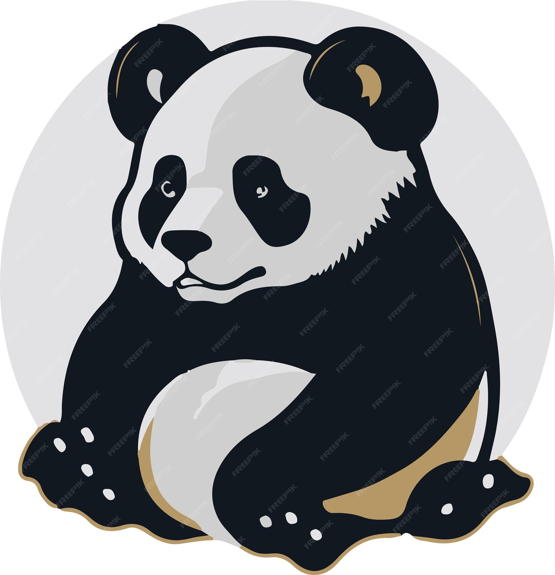 Silhueta de panda em estilo simples e plano