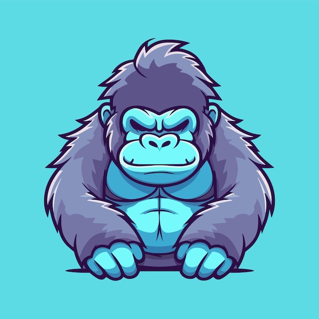 Ilustração vetorial de um pequeno gorila de desenho animado