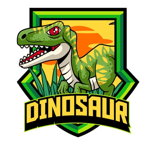 Ilustração vetorial de um pequeno raptor com uma ilustração bonita disponível para o logotipo