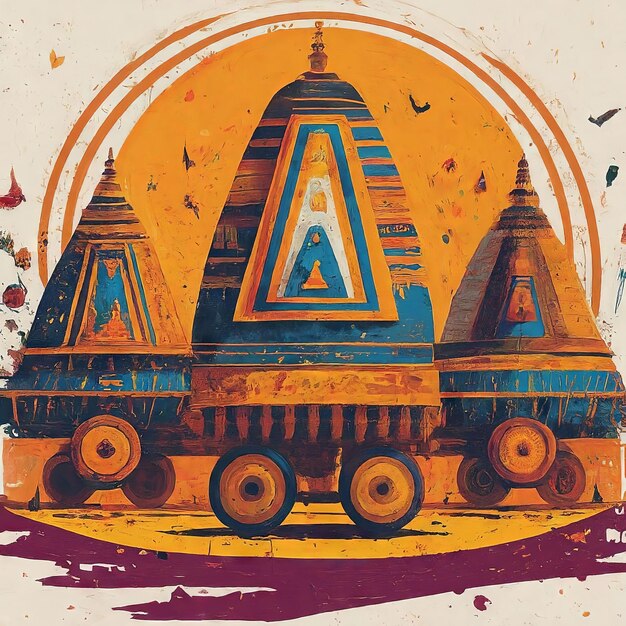 Vetor ilustração vetorial de um templo hindu fundo abstrato para cartaz banner flyer cartão anúncio