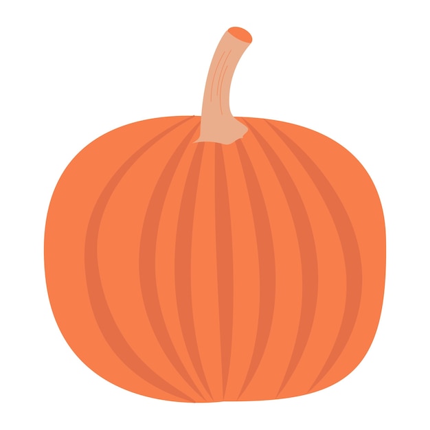 Ilustração vetorial de uma abóbora laranja abóbora de outono para ícone gráfico de vegetais de halloween