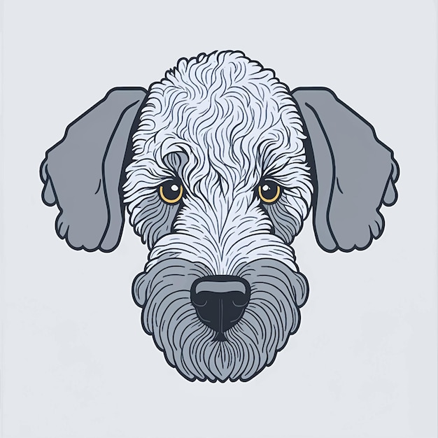 Vetor ilustração vetorial de uma cabeça de bedlington terrier bonita