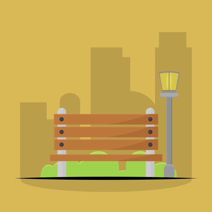 Vetor ilustração vetorial de uma espreguiçadeira que está no parque