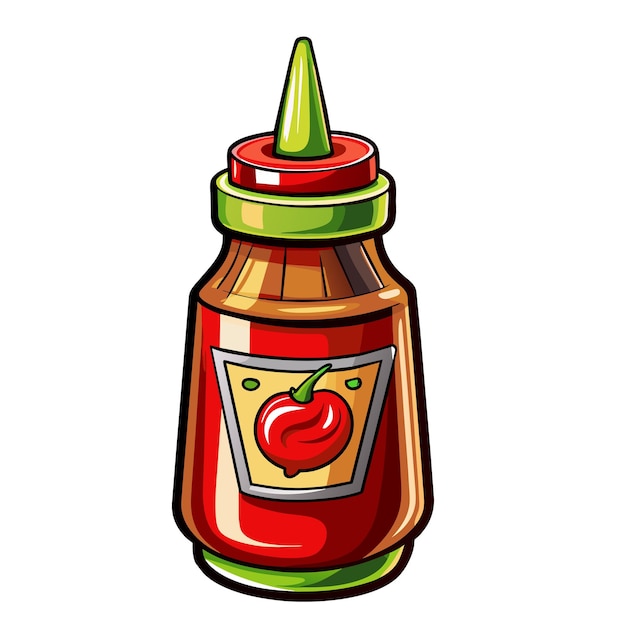Vetor ilustração vetorial de uma garrafa de ketchup de tomate isolada em fundo branco